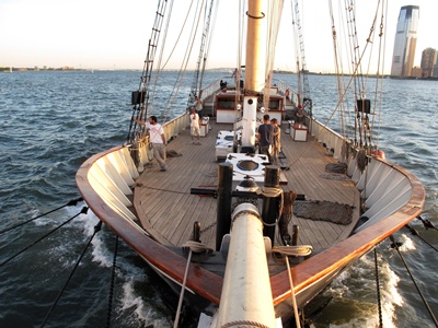 New York sailboat Clipper City from bowsprit